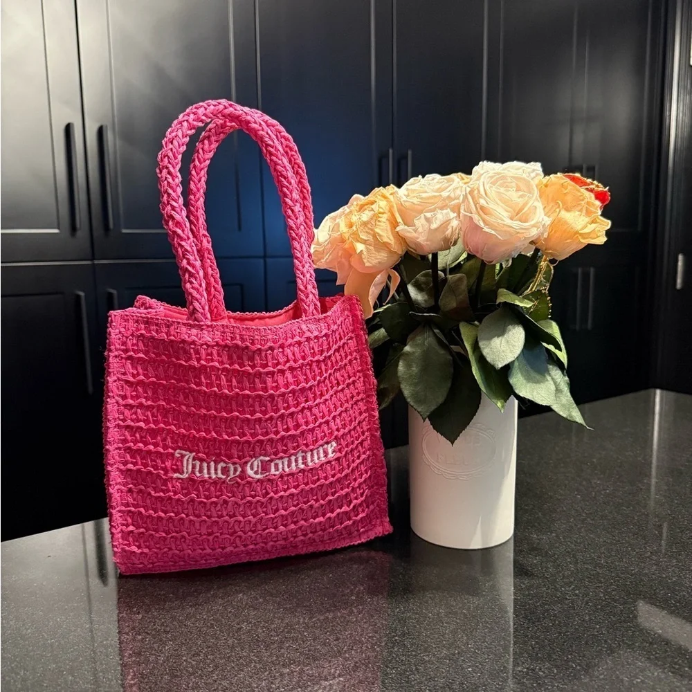 Juicy Couture Pink Woven Tote Bag
